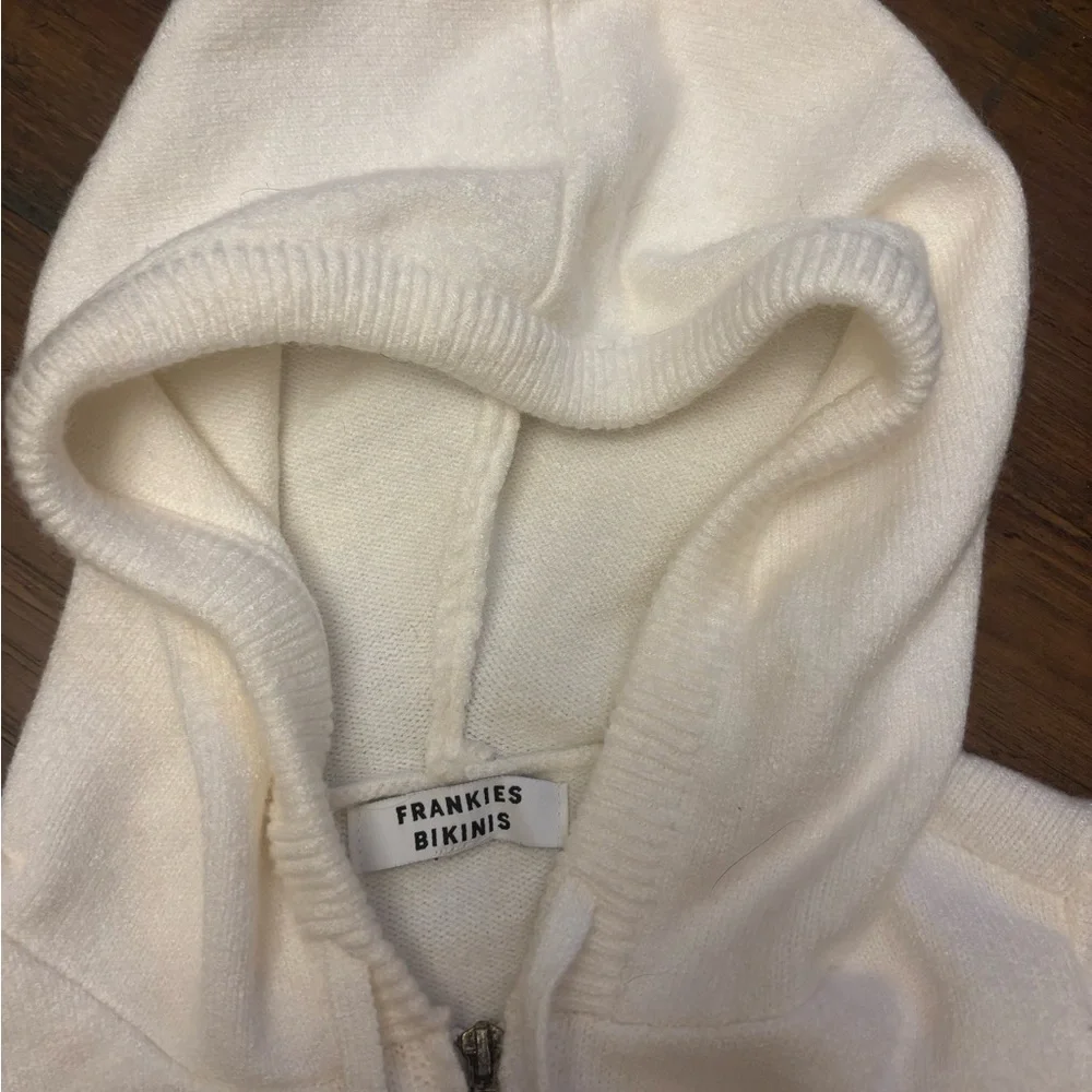 Frankie’s bikinis white cloud knit zip up hoodie - Picture 13 of 13